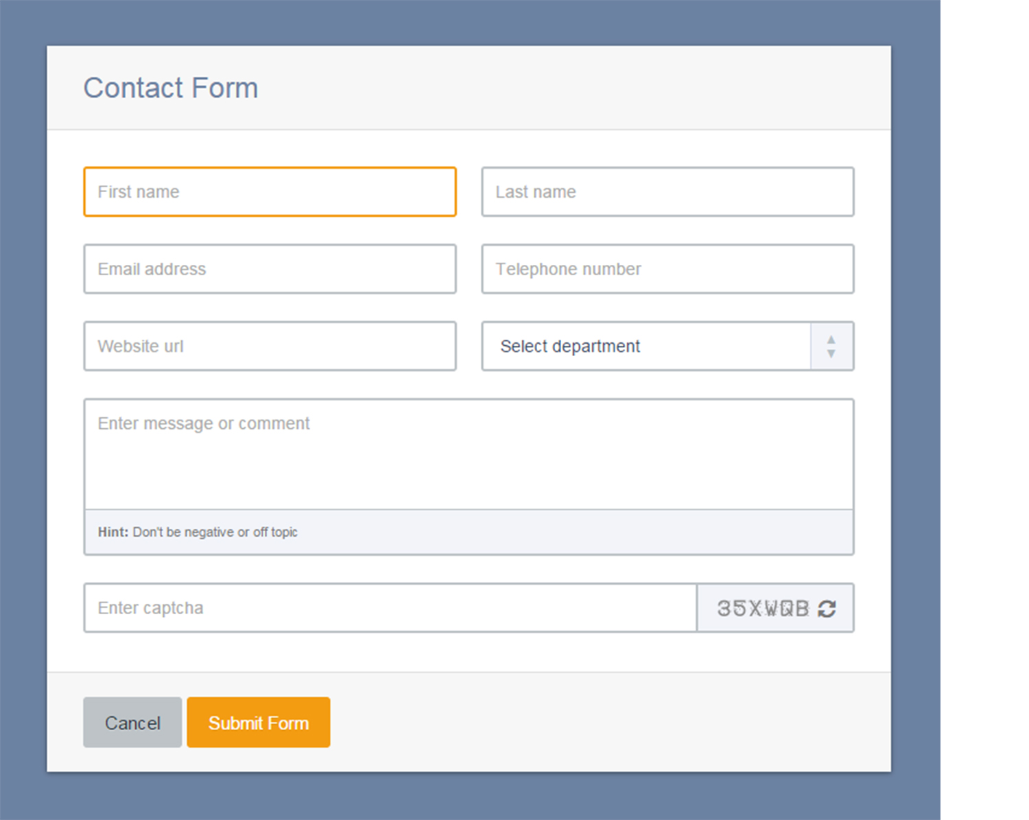 Custom HTML Responsive Form Design /UI Design