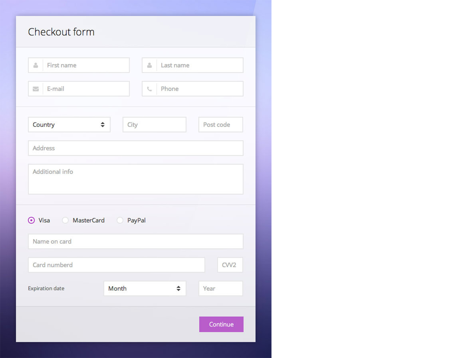 Custom HTML Responsive Form Design /UI Design