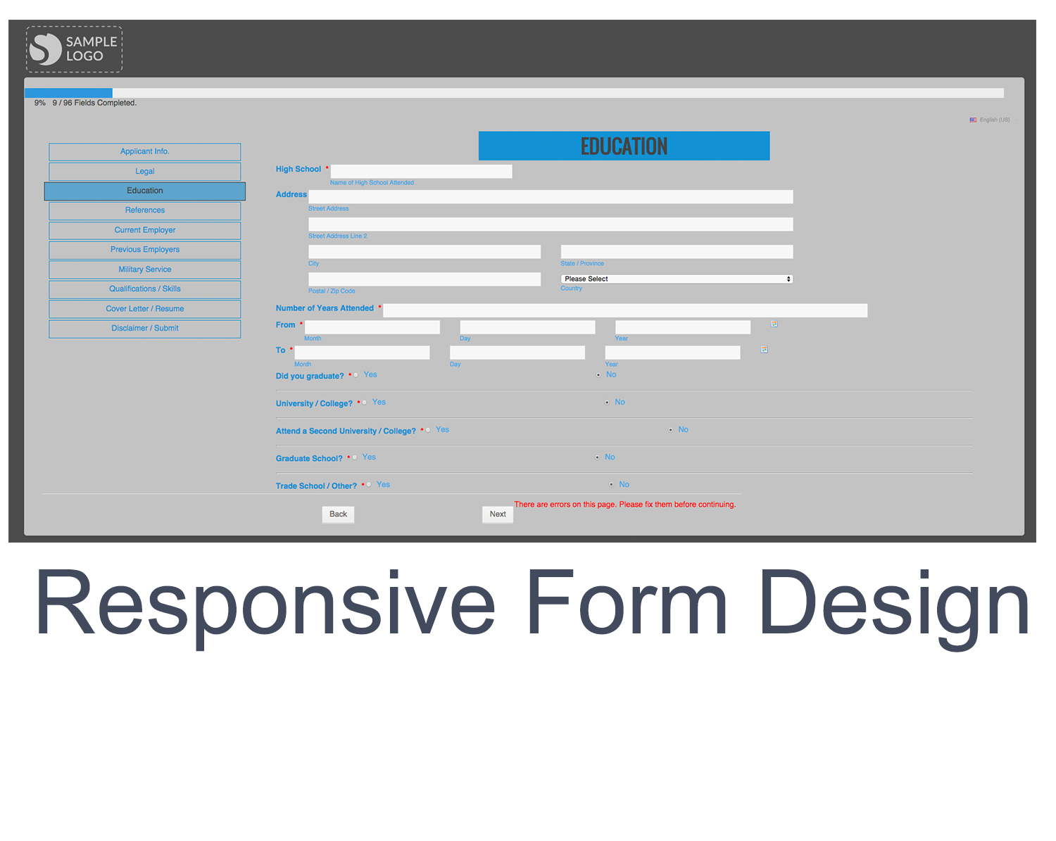 Custom HTML Responsive Form Design /UI Design